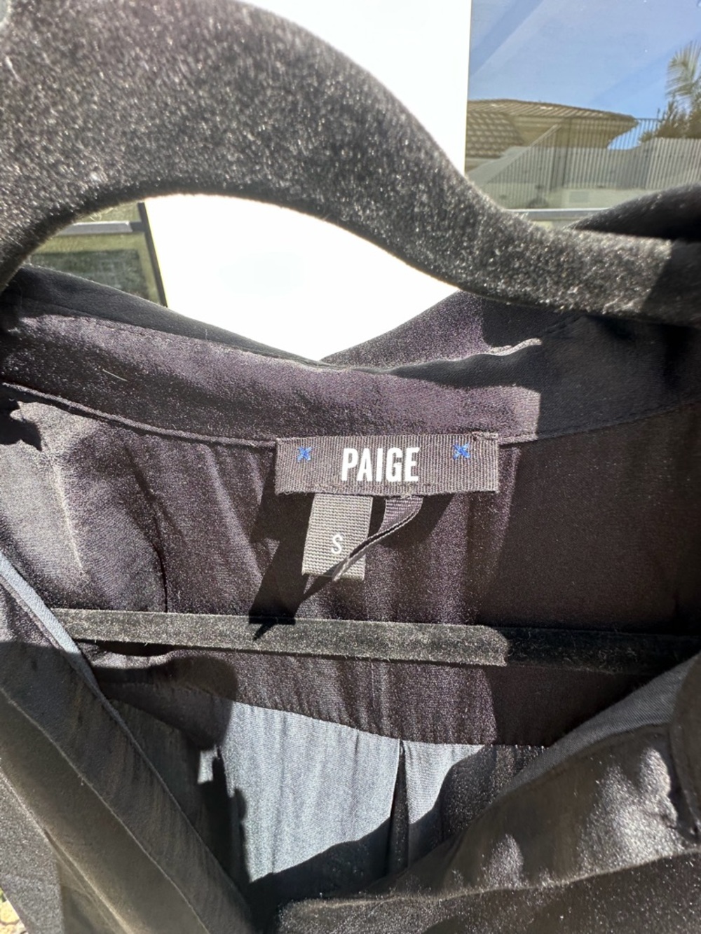 PAIGE Black Satin Shirt With Subtle Sheen